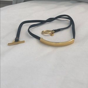 Blue and gold double wrap bracelet